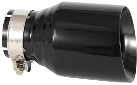 Sovxbgw Auto Auspuffblende 1 Stück Auto-modifiziertes Edelstahl-Auspuffrohr, glänzend schwarz, Universal-Abschrägung, glänzende Spitze Edelstahl Auspuffblende(54MM IN 114MM Out)