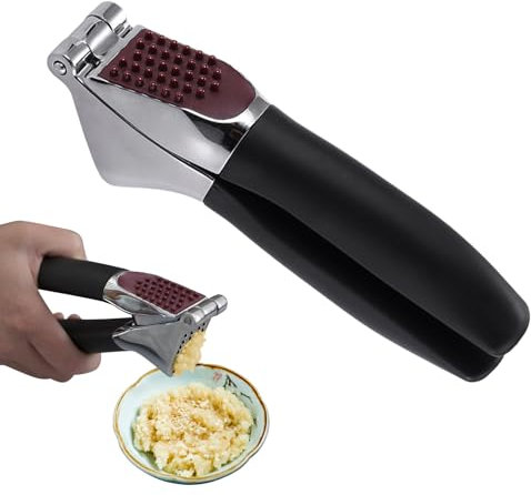 Presse-Ail Hachoir Multifonction | Broyeur d'Ail en Métal Antirouille - Outil de Cuisine en Alliage de Zinc avec Poignée Ergonomique, Hachoir Fin Lavable au Lave-Vaisselle et Nettoyage Facile