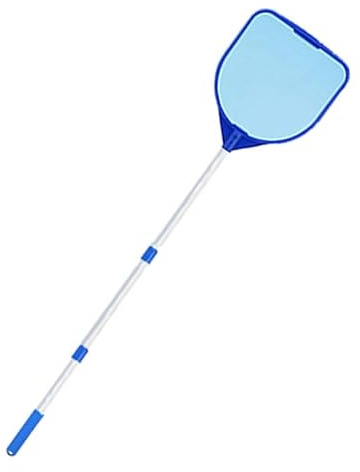 Zwpontia Pool-Teichkescher mit Stange, 153 cm, Schwimmbadnetz mit ausziehbarer Teleskopstange, Schaufel, Laubrechen, für die Reinigung von Schwimmbad-Teichen, Springbrunnen