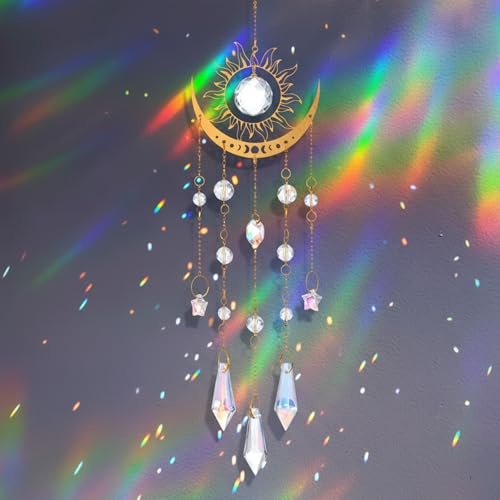 Crystal Suncatcher For Windows Hanging Sun Catcher Crystals Sun And Moon Hanging Crystals For Windows