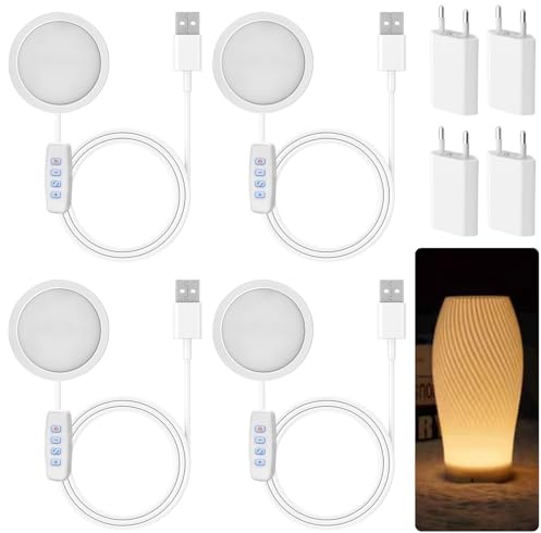 Kit di 4 lampade LED per stampante 3D Bambu Lab A1/A1mini/P1S/P1P/X1C, accessori per stampante 3D Bambuolab da 2 W, kit LED fai da te, luce notturna, accessori per stampa 3D, con adattatore USB