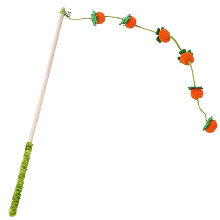 Generisch Katzenangel Spielzeug - Interaktiver Selbstspielstab Mit Fruchtdesign | Katzenangel | für kleine Katzen Indoor-Spiel gegen Langeweile mit Vogel-, Fisch- und Maus-Design