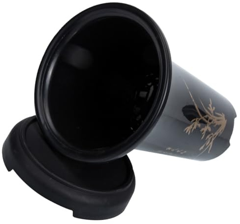 Veemoon Maceta Grande para Orquídeas de Barro Negro con Platillo Maceta Transpirable para Plantas de Interior Jardín y Sala de Estar Diámetro 207 MM Altura 292 MM Base 124 MM