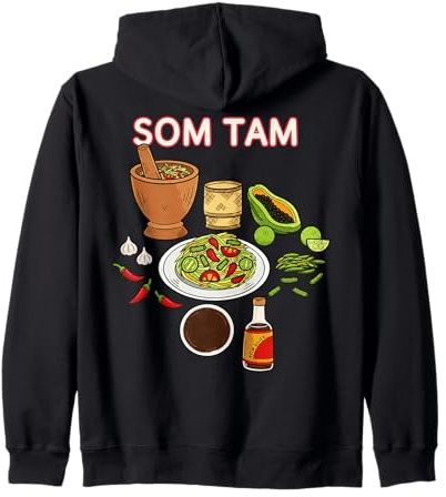 Illustration Culinaire de Salade Som Tam Épicée Sweat à Capuche