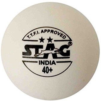 Stag Two Star Kunststoff Tischtennisball, weiß, 40 mm, 6 Stück