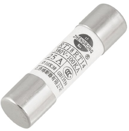 Aexit 5 piezas 10 x 38 mm tubo cerámico fusible cilíndrico (model: K9113IV-4726LP) enlaces 380V 25A