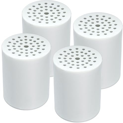 Paquete de 4 cartuchos de repuesto para filtro de ducha de 15 etapas, para agua dura, compatible universal con cualquier diseño similar