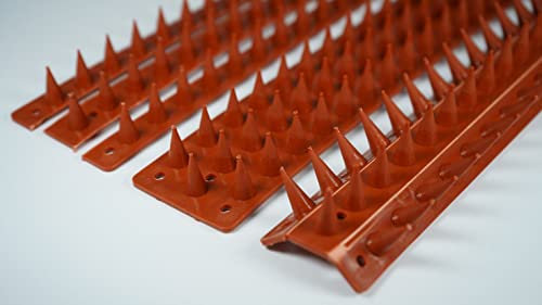 Prikkastrip Eco Fence Wall Spikes Garden Security. Anti-Climb Cat And Bird Deterrent Intruder Deterrent. Made In The UK Pigeon Spikes Pest Control For Gardens - Terracotta 10 Pack - 5M to 15M