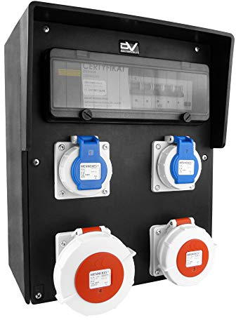 Doktorvolt Stromverteiler Baustromverteiler Wandverteiler Steckdosenverteiler Aus Gummi IP67 32A/5P 16A/5P 2x230V HD-S/FI 9559