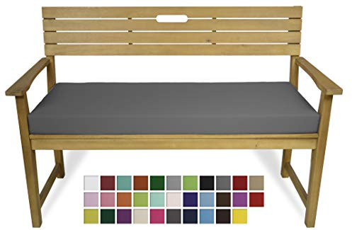 Rollmayer Bankkissen Bankauflage Sitzkissen Bankpolster Auflage für Bänke in Haus und Garten Kollektion Vivid, 1 Stück (Grafit 33, 120x50x8cm)