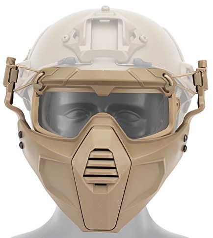 OAREA Fast Helm Schutzbrille Brille mit Abnehmbarer Gesichtsmaske Passend für Airsoft Paintball Halloween Party
