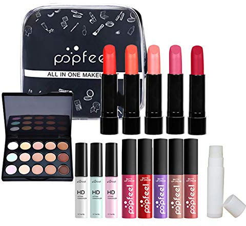 FantasyDay Multifunktions Exquisite Make-up Geschenkset Kosmetik Schmink Kit für Gesicht, Augen und Lippen - Makeup Paletten Schminkkoffer mit Lidschatten Palette, Lippenstift, Rouge, Mascara, Pinsel