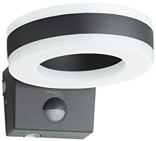 Oktaplex LED Außenlampe mit Bewegungsmelder Porto 15W IP65 | Außenleuchte anthrazit, Außenbeleuchtung Haus Außen Wand, Wandleuchte, 3000K Warmweiß