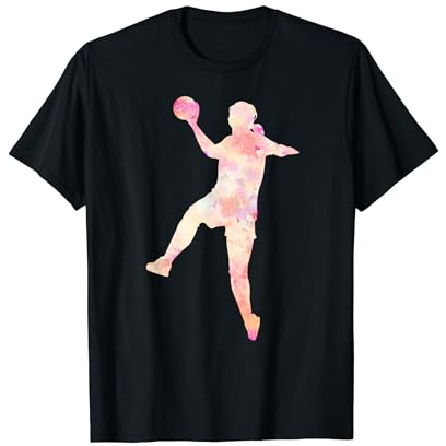 Handball Handballerin Aquarell Print Sport Damen Mädchen T-Shirt