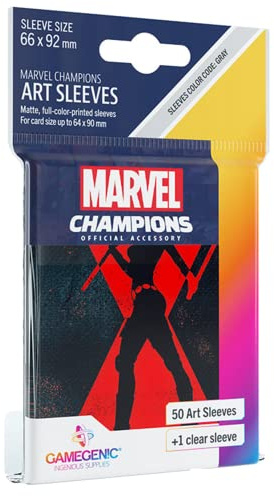 Gamegenic, Marvel Champions Sleeves - Black Widow, Sleeve Color Code: Gray