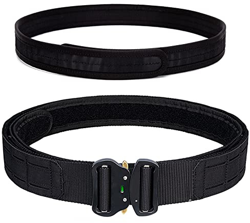 TWINFALCONS Ceinture Tactique Airsoft, Coupe Laser de Combat Avec Boucle à Rapide et Intérieure Militaire 1000D Nylon Réglable Pour Homme Femme