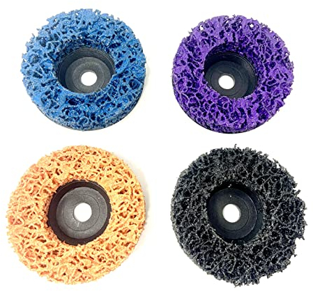 WELLERWERKZEUGE Lot de 4 disques de nettoyage grossier CSD compatibles avec mini meuleuse d'angle sans fil comme Bosch GWS 12 10,8 76 x 10 mm