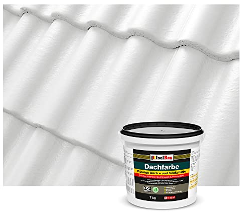 Isolbau Peinture de toiture - 7 kg RAL - Peinture de façade Nano - Peinture à base d'eau - Sans solvant, imperméable, résistante aux UV - Blanc