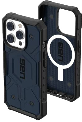 Urban Armor Gear UAG Pathfinder Custodia compatibile con Apple iPhone 14 Pro [Ricarica wireless (Qi) / magnetico compatibile, Protezione dalle cadute standard militare] blu