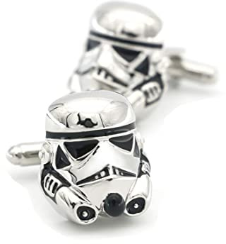 GAUEIOUR Boutons de manchette Stormtrooper - Accessoires de film tendance - Personnalisés pour homme - Argenté, 3cm, Acier allié