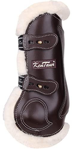 KenTaur Roma Leder-Gamaschen mit Kunstfell, Größe:Pony, Farbe:braun/braun