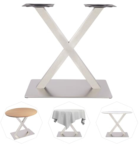 WindWilder Edelstahl Tischbeine Tischgestell Tischfuß Tischuntergestell X/V Modell 72cm / 70cm Tischgestell Weiß Untergestell Tischfuß Gastro Tisch (X, 72CM)
