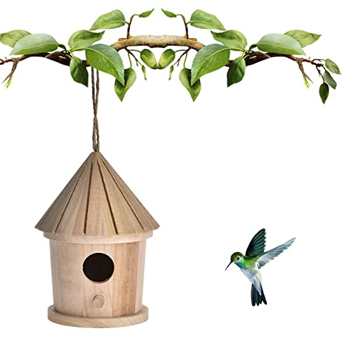 Ceolup Vogelhaus Nistkasten Meise Bausatz, Aufhängen Vogelhaus Wetterfest Aus, Nistkasten Wellensittich, Vogelhäuschen Blaumeise Rotkehlchen, Vogelfutterhaus Vogelständer Shelter 110x110x140mm