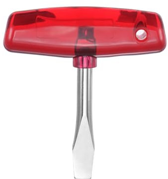 QUARKZMAN Destornillador de Cabeza Plana con Mango en Forma de T de 10 mm Fácil de Usar Mango Ergonómico Destornillador de Cabeza Plana con Ranura Y Mango de ABS Rojo