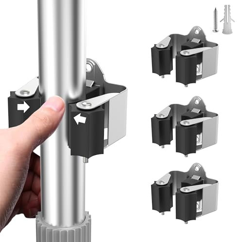 GARTOL 3 Stück Gerätehalter,Besenhalter Wand, Gartengerätehalter, Wandhalterung für Wischmopp, Besen, Schaufel, Werkzeuge