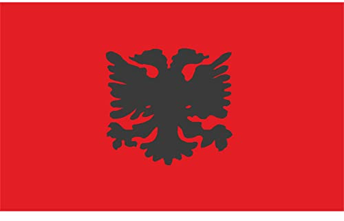 Indigos UG Auto Aufkleber Albanien 50 cm - glatt - Autoaufkleber Fahne - Sticker Flagge - Heckscheibe, Spoiler, Tuning - UV-beständig und selbstklebend