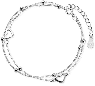Zeayebsr Silber Armband für Damen Silberarmband Damen 925 Silber Herz Armband Freundschaftsarmband Verstellbare Armkette Geschenke für Frauen Mädchen,armband damen,armband silber 925 damen