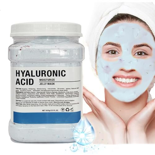 Maschera in gelatina per la cura del viso, maschera per il viso idrogel, maschera idratante gelatina, 650 g, maschera viso esfoliante, gelatina per tutti i tipi di pelle (acido ialuronico)