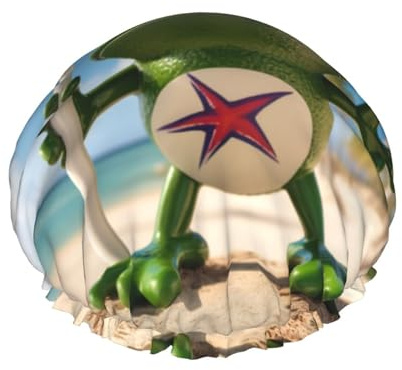 YHBLYKXP Puerto Rico-Flagge, Frosch, Palmen, Druck, verstellbare doppellagige Duschhaube, wiederverwendbare Duschhaube für Damen im Spa-Salon