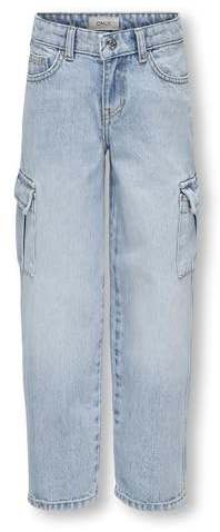 KIDS ONLY Kogharmony Wide Cargo Carrot Azg Noos, Light Blue (Light Blue Denim), 12 Years