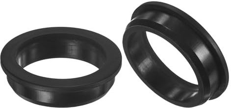M METERXITY 2-Pack 2-1/2 Inch Drill Hole, 2-1/16 Inch ID Silicone Rubber Grommets for Wiring, Wire Cable, Hole Plugs, Automotive, Firewall, Desk, Water Pipe, Hydroponic [Black]