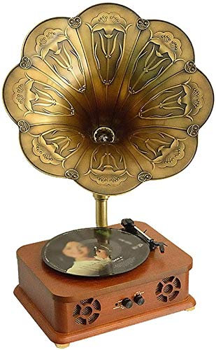 UQACHG Reproductor de Vinilo Vintage, fonógrafo Fonógrafo Disco de Vinilo Fonógrafo electromecánico Creativo Antiguo Bluetooth Audio Altavoz de Madera Tocadiscos Gramófono