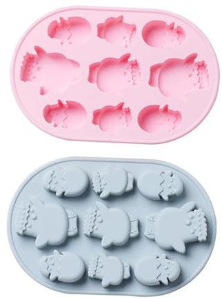 Amosfun 2 Pezzi Stampo in Silicone A Forma Di Pulcino Di Pasqua Per La Cottura Di Torte Stampo Per Alimenti Pasquali Caratteristica Casuale