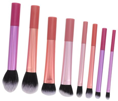 CALLARON 8pièces Pinceaux Maquillage Ensemble pour Yeux Blush Poudre Long Manche Poils Doux Kit Voyage Cosmétiques