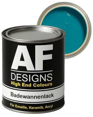 Alex Flittner Designs Badewannenlack in Türkisblau RAL5018 hochglänzend | Hochwertiger 2K Badewannenlack mit Härter - Extrem strapazierfähiger Emaille - Lack für Badewannen, Duschen, Waschbecken und