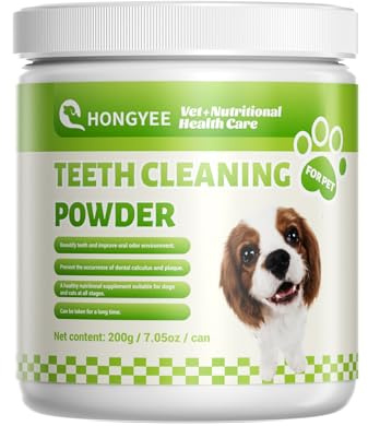 200g Polvere Pulizia Denti Cane,Rimuovi Tartaro Denti,Controllo Placca e Tartaro Per Cani e Gatti,Alternativa a Spazzolino Per Cani,Salute Nutrizionale,Previene il Tartaro,Migliora L'alito