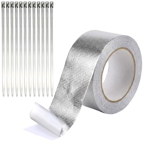 10m Hitzeschutzband Auspuff 5cm Breit Selbstklebend Mit 12 Kabelbinder Komplettset Für Auto Motorrad Reparatur
