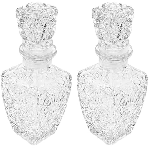 JOINPAYA Elegante Glas Weinflaschen als Deko Flaschen 250ml 2 Stück Praktische und Stilvolle Karaffen für Weinlagerung für Zuhause und Riegel