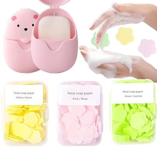 Portable Soap Sheets 230 Pcs – Travel Hand Washing Paper, Mini Disposable Soap Leaves, Instant Dissolving Pocket for Camping, Hiking, Outdoor & Daily Use, Safe for Adults & Kids (Pastel Mix)