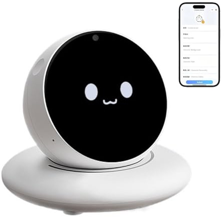 Robot De Voz Inteligente Con Ia for El Salpicadero Del Coche, Compañero Electrónico Interactivo Activado Por Voz Asistente De Conducción Inteligente Manos Libres, Simpático Gadget De Viaje(White)