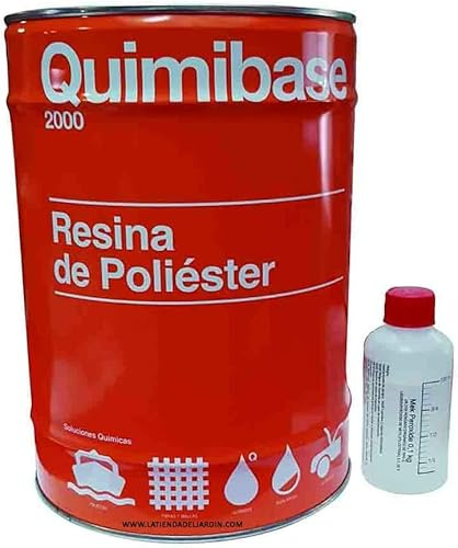 Suinga Résine polyester 5 kg pour réparations + catalyseur peroxyde. Utile pour les réparations de voitures, piscines, réservoirs...