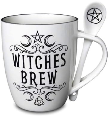 Witches Brew Mug Spoon Set Alchemy England Fine Bone China Gothic Cute Gift