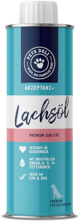 Pets Deli Lachsöl für Hunde mit Omega-3, 750ml | Mit Omega-3-Fettsäuren EPA und DHA aus Lachs, ideal zum Verfeinern von Nass- und Trockenfutter, Premium Qualität