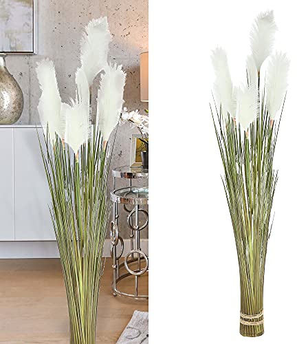 Cepewa Kunstpflanze Wildgras gebündelt mit Juteseil │ Höhe 143cm │Pampasgras mit Wedeln │ Kunstgras Ziergras