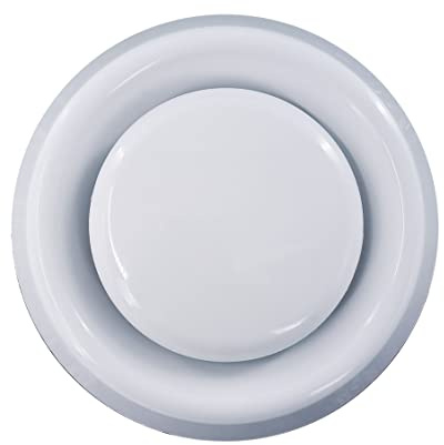 Vents 125mm White Round Ceiling Vent Cover | PVC Diffuser With Fixing Ring For Bathrooms, Kitchens And General Extract Ventilation