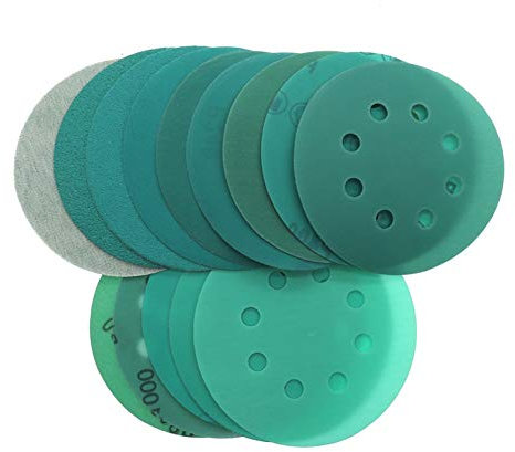 Sander Sandpaper 10 Pieces of 5 Inches 125 Mm 8 Holes 60 to 2000 Coarse Grain Hook and Loop Film Green Sandpaper Abrasive Disc Abrasive Tools (Grit : 320)